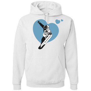 USA Snowboard Hearts Unisex Hanes Ultimate Cotton Heavyweight Hoodie