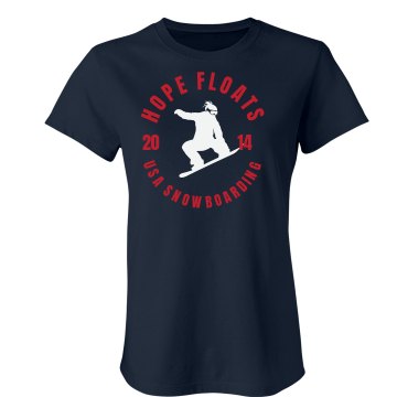 USA Snowboard Hope Junior Fit Bella Crewneck Jersey Tee