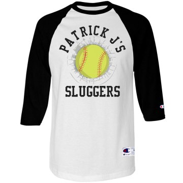 Distressed Softball Tee Unisex Champion Raglan Baseball Tee
