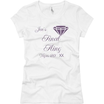 Jen's Vegas Bachelorette Junior Fit Basic Bella Favorite Tee