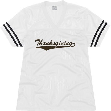 Serious Thanksgiving Fan Junior Fit Soffe Mesh Football Jersey