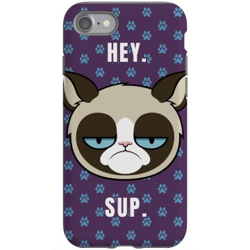 Grumpy Cat Greeting Rubber iPhone 4 & 4S Case Black