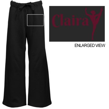 Claira Loves Dance Youth Bella Girl Fleece Open Bottom Pants