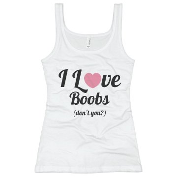 I Love Boobs Bella Junior Fit Contrast Satin Trim Cami