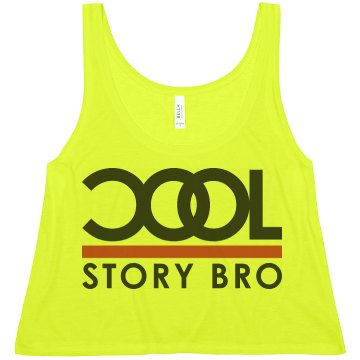 Cool Story Bro Misses American Apparel Neon Oversized Crop Tank