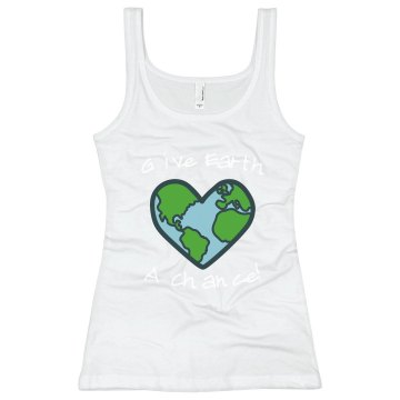 Give Earth A Chance! Junior Fit Bella Sheer Longer Length Rib Tank Top