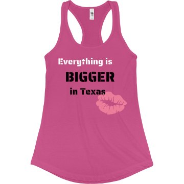 Bigger in Texas Junior Fit Bella Sheer Longer Length Rib Racerback Tank Top