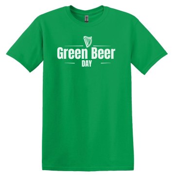 Green Beer Logo Unisex Gildan Heavy Cotton Crew Neck Tee
