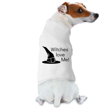 Witches Love Me Doggie Skins Dog Hoodie Tee