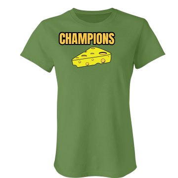 Champions Cheese Wedge Junior Fit Bella Crewneck Jersey Tee