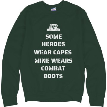 My Hero Is In Boots Junior Fit Bella Crewneck Jersey Tee