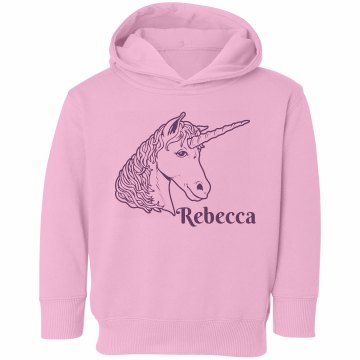 Rebecca Loves Unicorns Toddler Rabbit Skins Hooded Sweatshirt