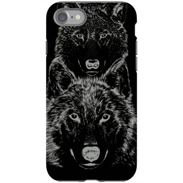 Wolf Night iPhone Case Rubber iPhone 4 & 4S Case Black
