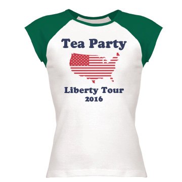 Liberty Tour Junior Fit Bella 1x1 Rib Cap Sleeve Raglan Tee