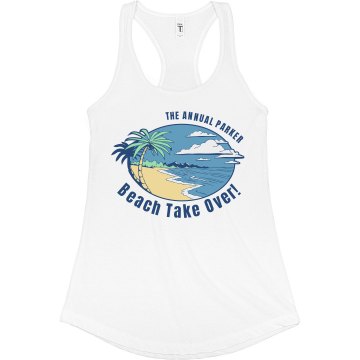 Beach Take Over Junior Fit Bella Sheer Longer Length Rib Racerback Tank Top