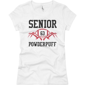 Senior Powderpuff Junior Fit Brightline 3/4 Sleeve Jersey Tee