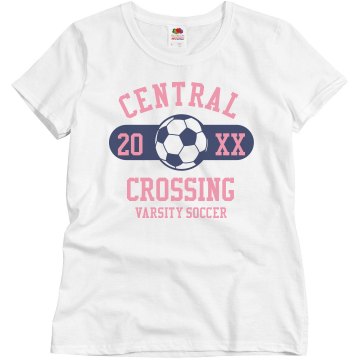 Central Crossing Soccer  Misses Relaxed Fit Basic Gildan Ultra Cotton Tee