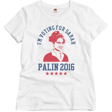 Im Voting Palin 2012 Junior Fit Brightline 3/4 Sleeve Jersey Tee