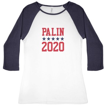 Palin 2012 Junior Fit Bella 1x1 Rib 3/4 Sleeve Raglan Tee