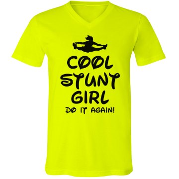 Cool Stunt Red Ringer Junior Fit Bella 1x1 Rib Ringer Tee