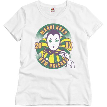 Mardi Gras 2013 Misses Relaxed Fit Basic Gildan Heavy Cotton Tee