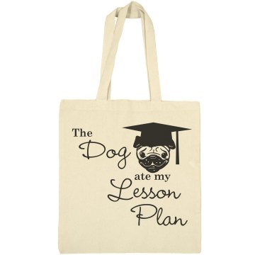 Dog Ate The Lesson Liberty Bags Canvas Bargain Tote Bag