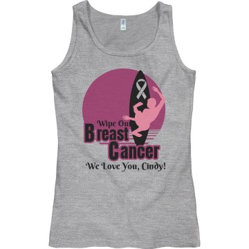 Wipe Out Breast Cancer Junior Fit Bella Sheer Longer Length Rib Tank Top