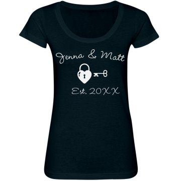 Jenna & Matt Est. 2012 Junior Fit Bella Sheer Longer Length Scoopneck Tee