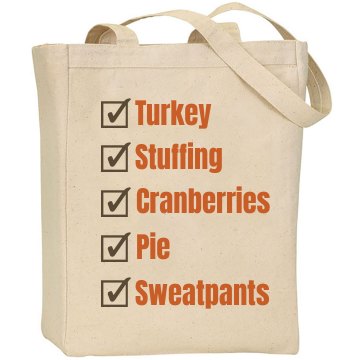 Thanksgiving Shop List Liberty Bags Canvas Tote