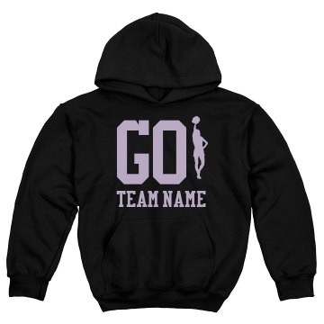 Go Panthers Cheerleader Youth Gildan Heavy Blend Hoodie