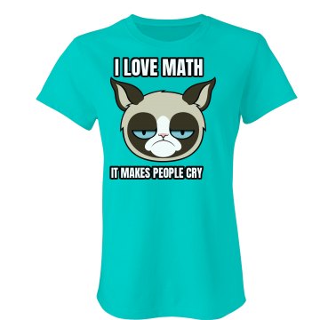A Grumpy Cat on Math Junior Fit American Apparel Fine Jersey Tee