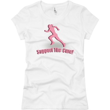 3d Support The Cure Junior Fit Basic Bella Favorite Tee