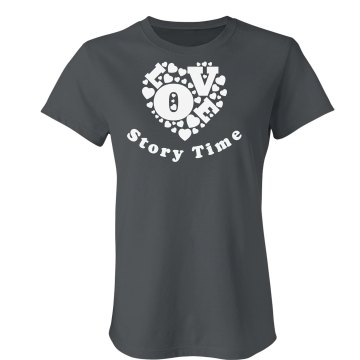 Love Story Time Junior Fit Bella Crewneck Jersey Tee