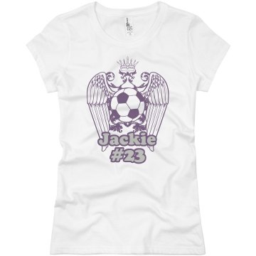 Soccer Purple Wing Junior Fit Basic Bella Favorite Tee