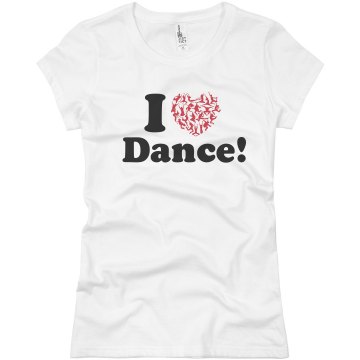 I Heart Dance Junior Fit Basic Bella Favorite Tee