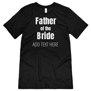 Father of Bride Accent Unisex Canvas Jersey Tee