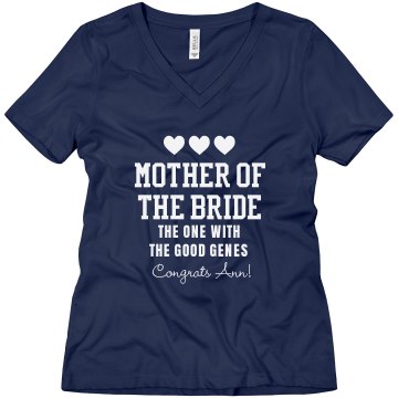 Mother Of The Bride Misses Relaxed Fit Anvil V-Neck Tee