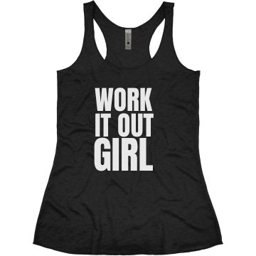 Work It Out Girl Junior Fit Bella Triblend Racerback Tank