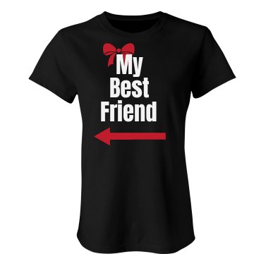 My Best Friend Right Junior Fit Bella Crewneck Jersey Tee