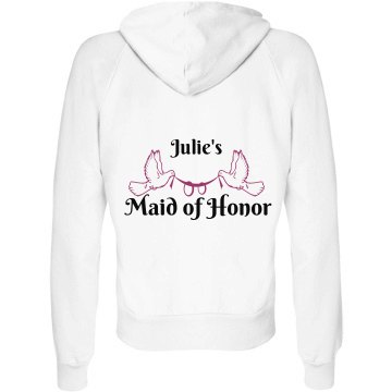 Julie's Maid Of Honor Junior Fit Bella Fleece Raglan Zip Hoodie