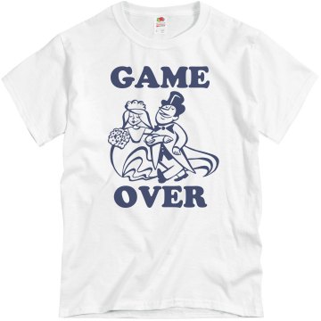 Game Over Toon Couple Unisex Basic Gildan Heavy Cotton Crew Neck Tee