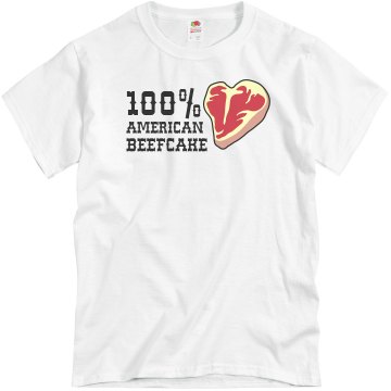 100% American Beefcake Unisex Basic Gildan Heavy Cotton Crew Neck Tee