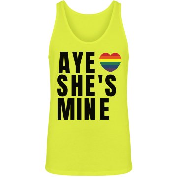 Aye She's Mine Tank Unisex American Apparel Neon Tank
