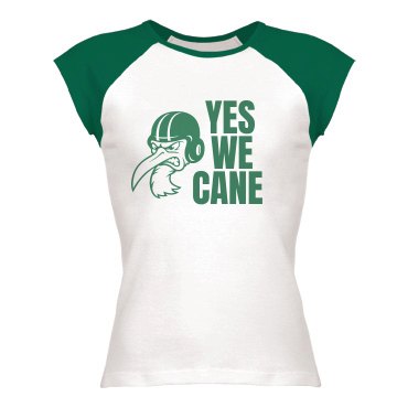 Yes We Cane Junior Fit Bella 1x1 Rib Cap Sleeve Raglan Tee