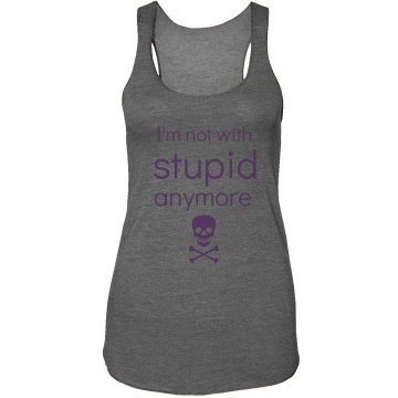 Not With Stupid Junior Fit Bella Sheer Longer Length Rib V-Neck Tee 