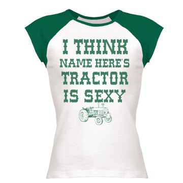 Todd's Sexy Tractor Junior Fit Bella 1x1 Rib Ringer Tee