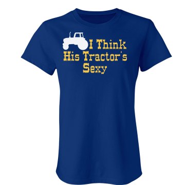 His Sexy Tractor Junior Fit Bella Crewneck Jersey Tee