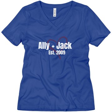Ally + Jack Misses Relaxed Fit Anvil V-Neck Tee