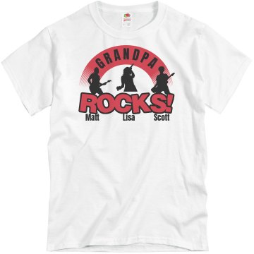 Grandpa Rocks Unisex Basic Gildan Heavy Cotton Crew Neck Tee
