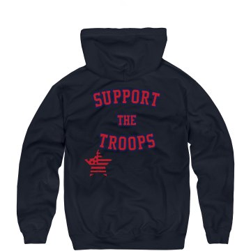 Support The Troops Hoodie Unisex Hanes Ultimate Cotton Heavyweight Hoodie